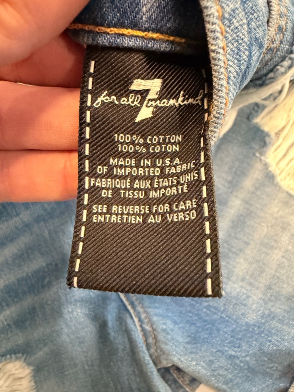 7 For All Mankind Distressed Denim Shorts Size 29 NWT Mid Rise Cuffed MSRP $168 - Picture 4 of 5